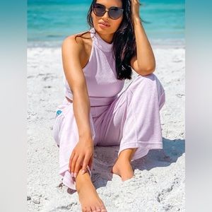 Fabletics Terry Build In Bra Crop Tank Lavender Size XS